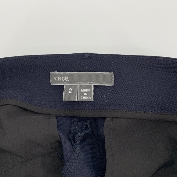 Vince tuxedo stripe skinny pants trousers navy blue wool stretch gray women 2 - Picture 4 of 4